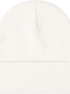 Unisex Off-White Warm Thick Knit Cuffed Beanie Winter Pull-on Classic Skull Cap
